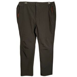 Mens Softshell Fleece Lined Pant 38 Olive Drab Water Resistant Articulated Knee